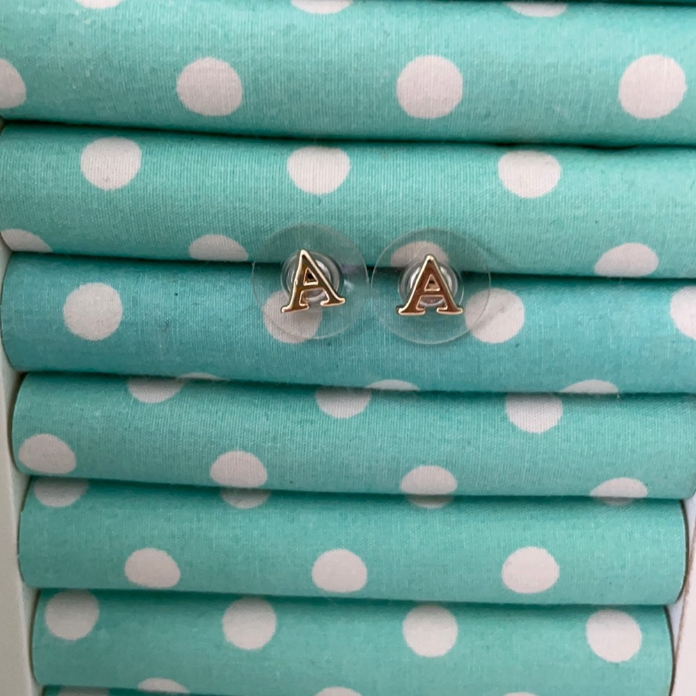 Gold A Earrings